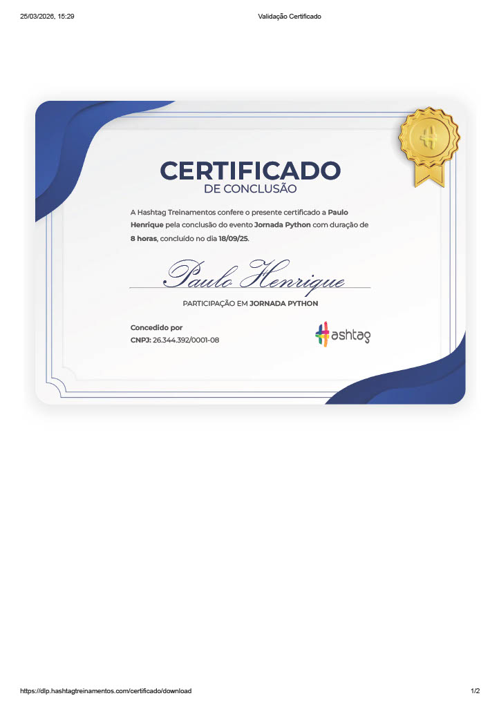 Certificado Jornada Python